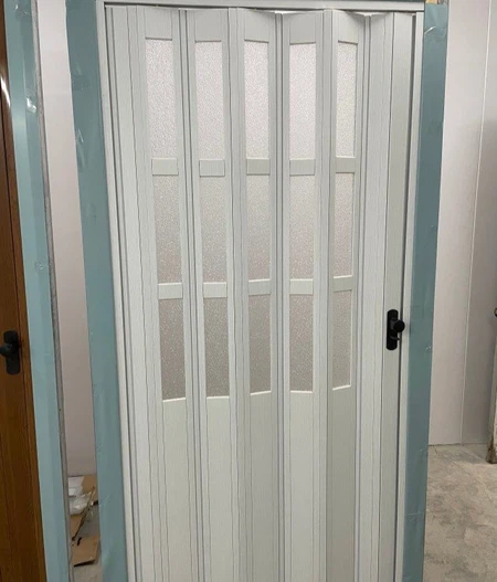 Glass design PVC folding door